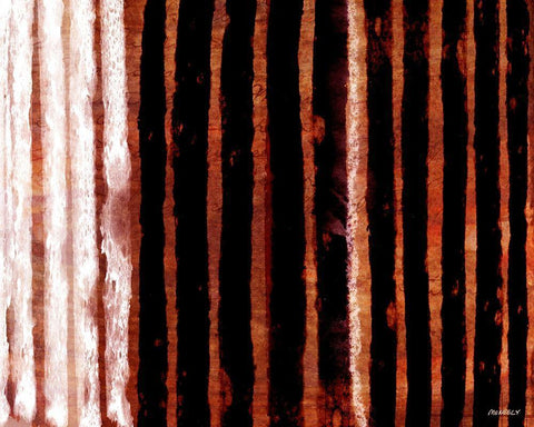 Warm Vertical Horizon Black Ornate Wood Framed Art Print with Double Matting by Meneely, Dan