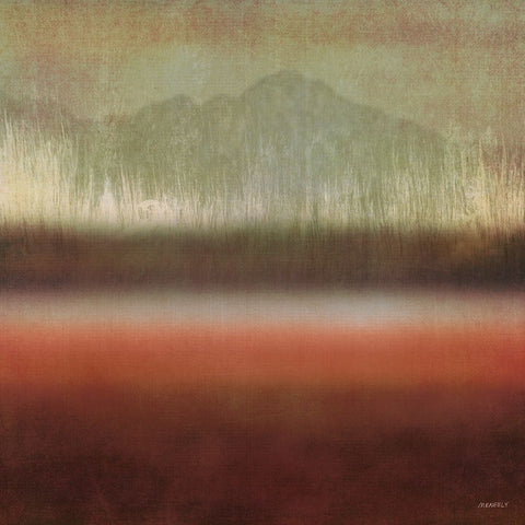 Loon Lake In Reds I White Modern Wood Framed Art Print with Double Matting by Meneely, Dan