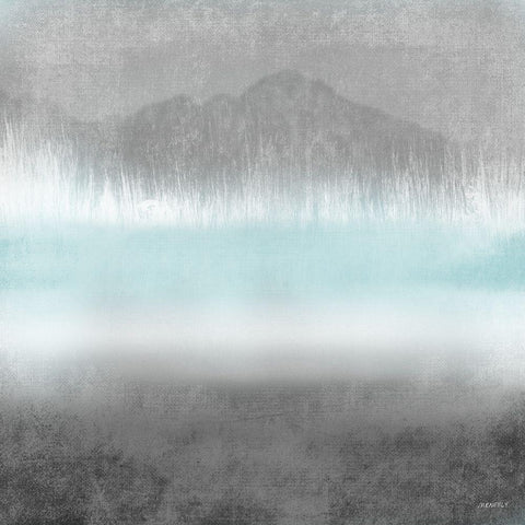Foggy Loon Lake II White Modern Wood Framed Art Print with Double Matting by Meneely, Dan