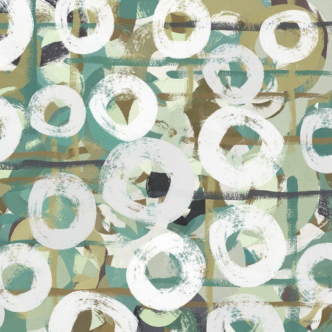 White Spheres I Black Ornate Wood Framed Art Print with Double Matting by Meneely, Dan