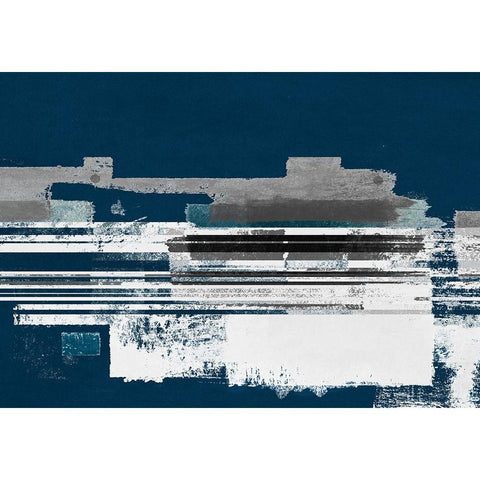 Evening Blocks II Black Modern Wood Framed Art Print with Double Matting by Meneely, Dan