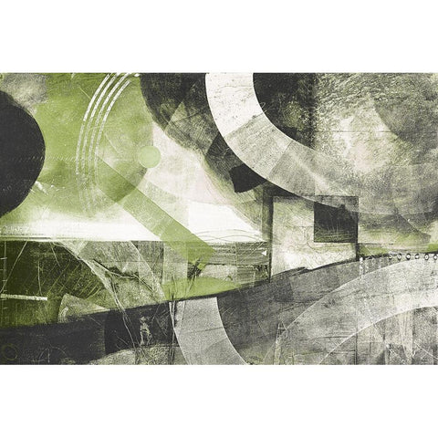 Summer Greens II White Modern Wood Framed Art Print by Meneely, Dan