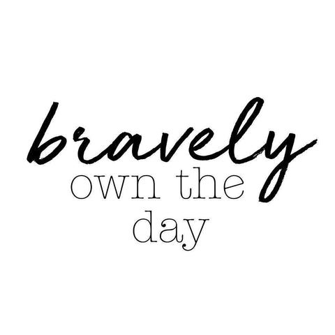 Bravely Own The Day Gold Ornate Wood Framed Art Print with Double Matting by SD Graphics Studio