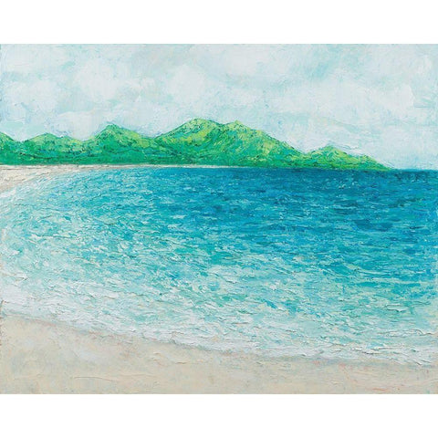 Far Away In Paradise Black Modern Wood Framed Art Print by Coolick, Ann Marie