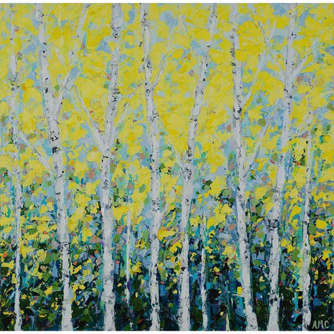 Yellow Birchwood Black Modern Wood Framed Art Print with Double Matting by Coolick, Ann Marie