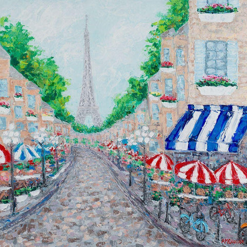 Paris On My Mind I White Modern Wood Framed Art Print by Coolick, Ann Marie