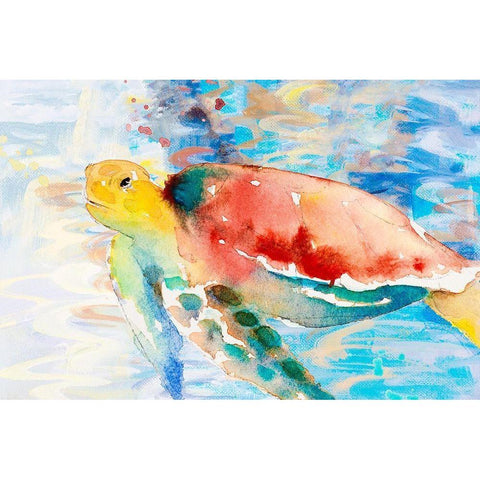 Turtle Passing Trhough White Modern Wood Framed Art Print by Loreth, Lanie