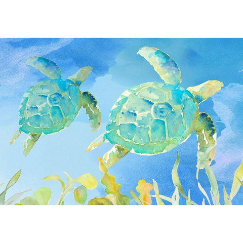 Turtles Ascend Gold Ornate Wood Framed Art Print with Double Matting by Loreth, Lanie