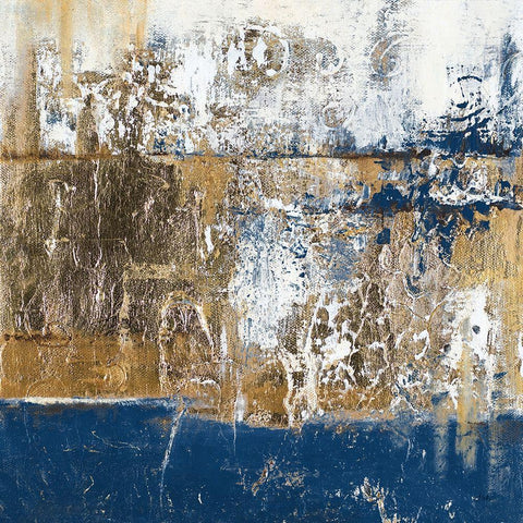 Blue Contemporaneo Black Ornate Wood Framed Art Print with Double Matting by Pinto, Patricia