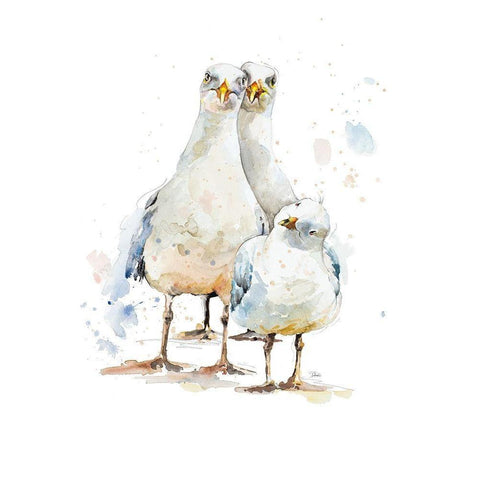 The Happy Family White Modern Wood Framed Art Print by Pinto, Patricia