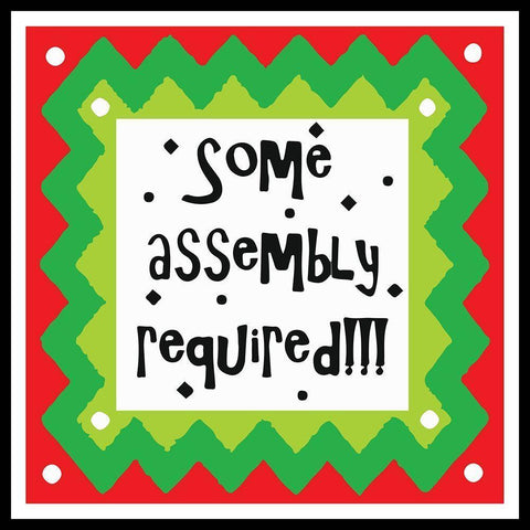 Some Assembly Required White Modern Wood Framed Art Print with Double Matting by Mosher, Deidre