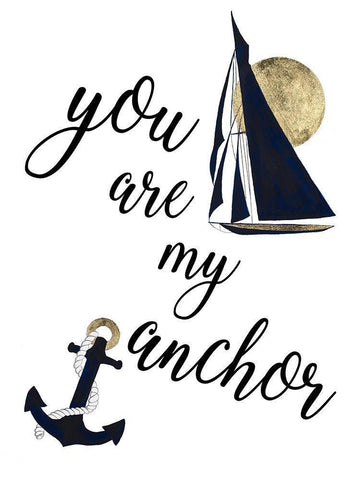 You are my Anchor Black Ornate Wood Framed Art Print with Double Matting by Pinto, Patricia