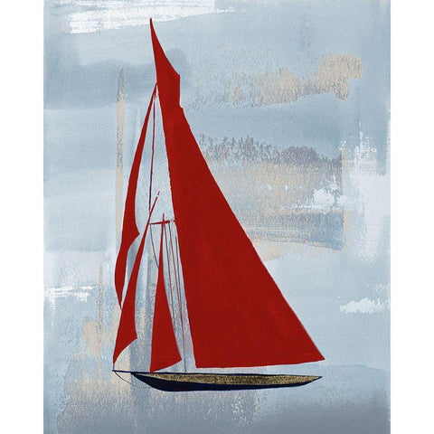 Smooth Sailing Black Modern Wood Framed Art Print by Pinto, Patricia