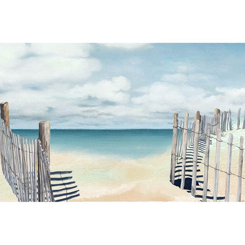 Beach Posts Black Modern Wood Framed Art Print with Double Matting by Pinto, Patricia