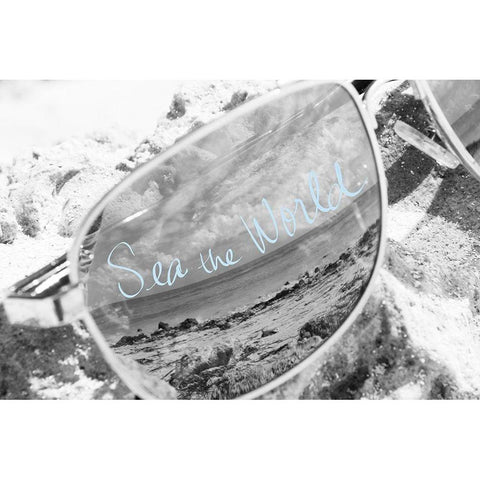 Sea the World White Modern Wood Framed Art Print by ODell, Debbie