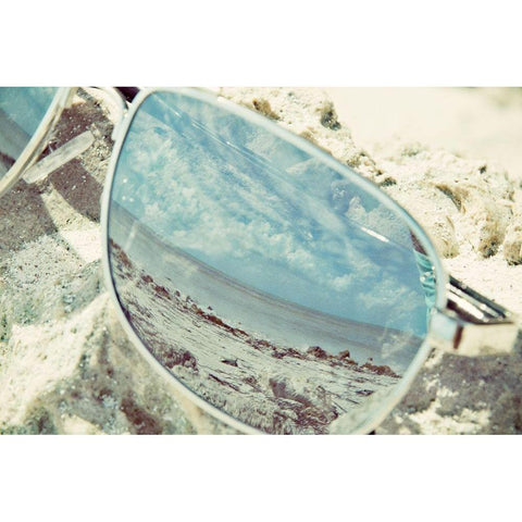 Sunglass Reflection Black Modern Wood Framed Art Print with Double Matting by ODell, Debbie