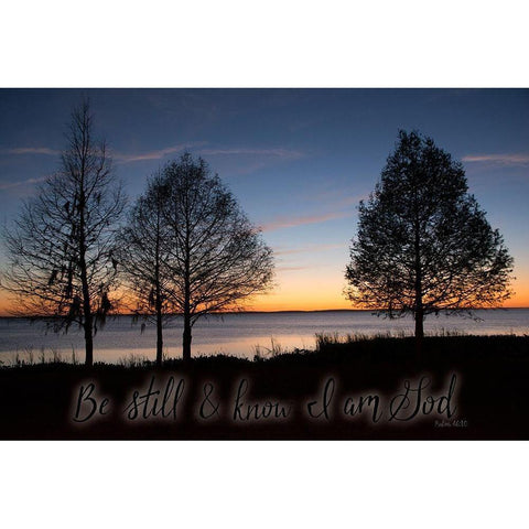 Be Still and Know I Am God Black Modern Wood Framed Art Print with Double Matting by ODell, Debbie