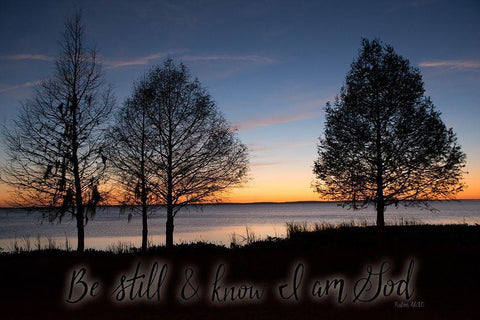 Be Still and Know I Am God White Modern Wood Framed Art Print with Double Matting by ODell, Debbie