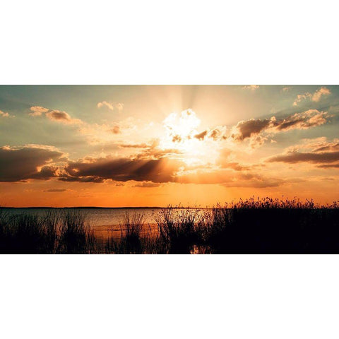 Sunlight Peaks Black Modern Wood Framed Art Print with Double Matting by ODell, Debbie
