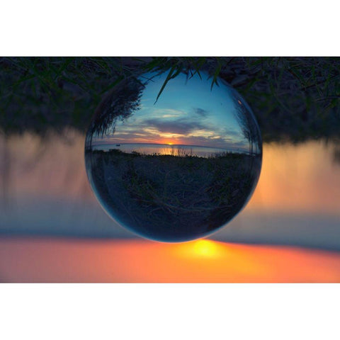 Sunset Droplet View Black Modern Wood Framed Art Print by ODell, Debbie