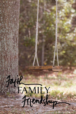 Faith Family Friendship White Modern Wood Framed Art Print with Double Matting by ODell, Debbie