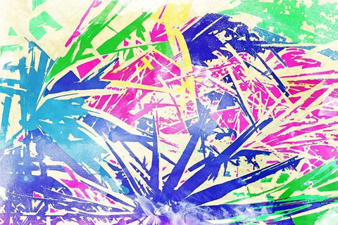 Vibrant Palms White Modern Wood Framed Art Print with Double Matting by Wilson, Kali