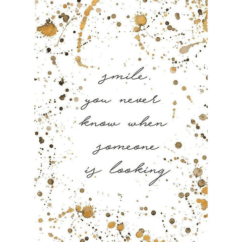 Smile White Modern Wood Framed Art Print by Wilson, Kali