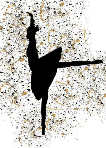 Ballerina Silhouette I Black Ornate Wood Framed Art Print with Double Matting by Wilson, Kali