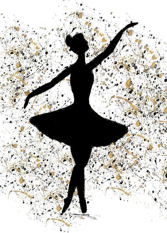 Ballerina Silhouette II Black Ornate Wood Framed Art Print with Double Matting by Wilson, Kali