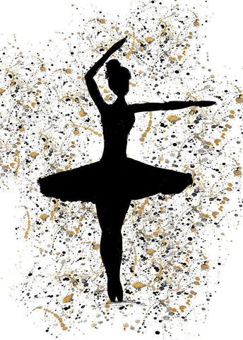 Ballerina Silhouette III White Modern Wood Framed Art Print with Double Matting by Wilson, Kali