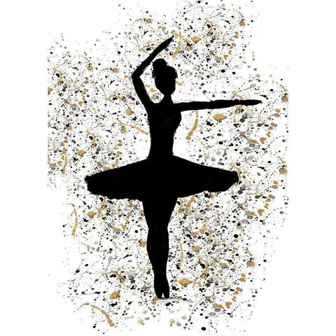 Ballerina Silhouette III Black Modern Wood Framed Art Print by Wilson, Kali