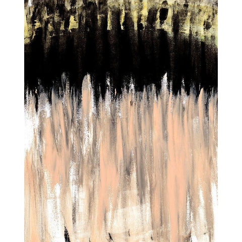 Peach Beige Ends Black Modern Wood Framed Art Print by Wilson, Kali