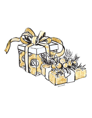 Gift Wrapped I White Modern Wood Framed Art Print with Double Matting by Loreth, Lanie