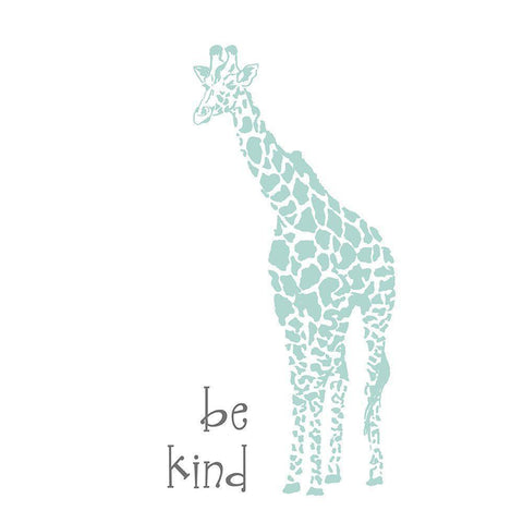 Be Kind Giraffe Gold Ornate Wood Framed Art Print with Double Matting by Pinto, Patricia