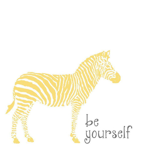 Be Yourself Zebra Black Modern Wood Framed Art Print with Double Matting by Pinto, Patricia