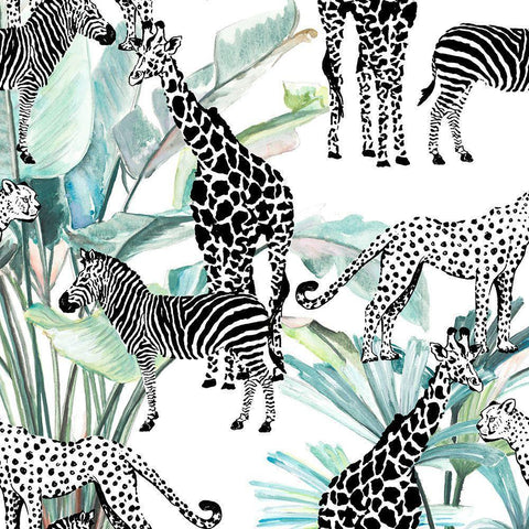 Patterned Safari Black Modern Wood Framed Art Print by Pinto, Patricia