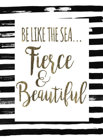 Be Like the Sea White Modern Wood Framed Art Print with Double Matting by Pinto, Patricia