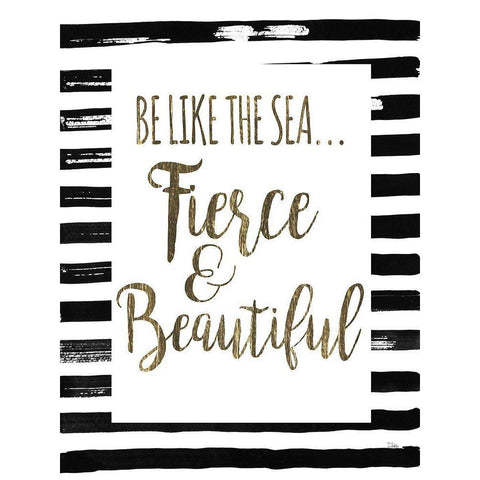 Be Like the Sea Black Modern Wood Framed Art Print with Double Matting by Pinto, Patricia