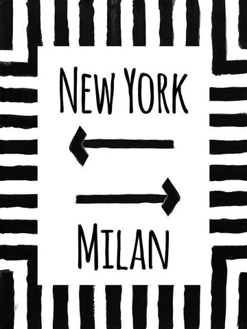 NY or Milan White Modern Wood Framed Art Print with Double Matting by Pinto, Patricia
