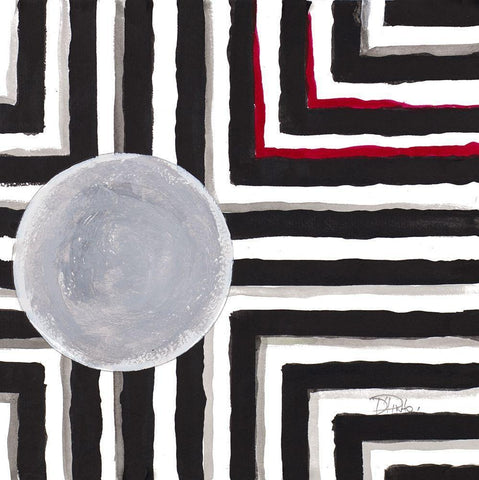 Artisan Geometry Black Ornate Wood Framed Art Print with Double Matting by Pinto, Patricia