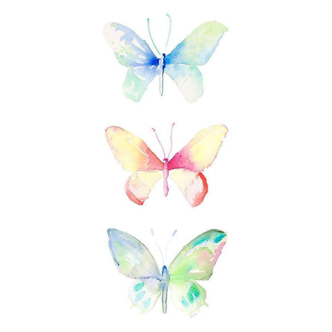 Watercolor Butterflies Panel II White Modern Wood Framed Art Print by Loreth, Lanie