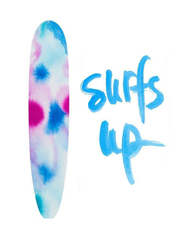 Surfs Up White Modern Wood Framed Art Print with Double Matting by Bryant, Susan