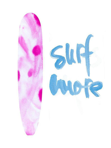 Surf More White Modern Wood Framed Art Print with Double Matting by Bryant, Susan