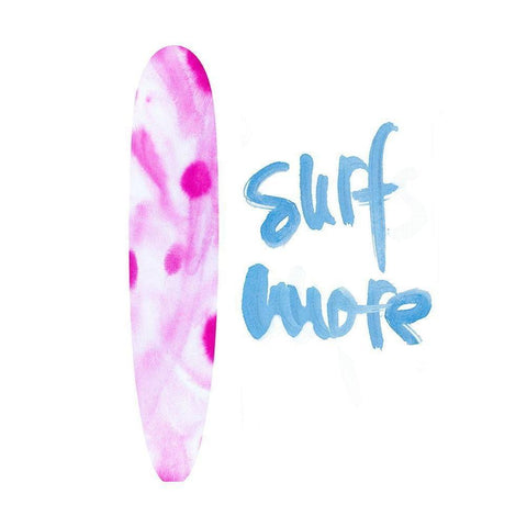 Surf More White Modern Wood Framed Art Print by Bryant, Susan