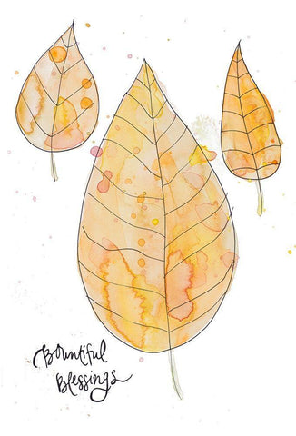 Bountiful Blessings White Modern Wood Framed Art Print with Double Matting by Bryant, Susan