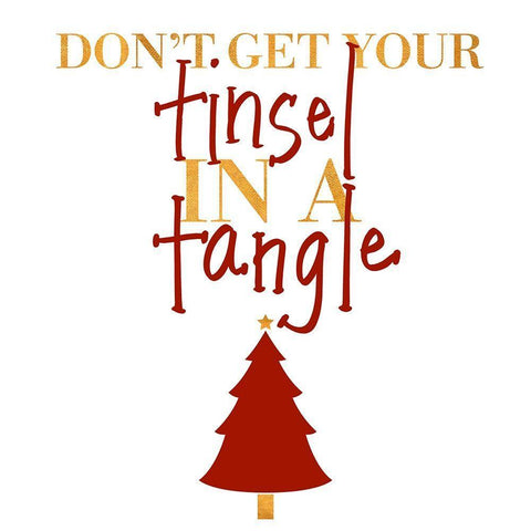 Tinsel in a Tangle White Modern Wood Framed Art Print with Double Matting by SD Graphics Studio