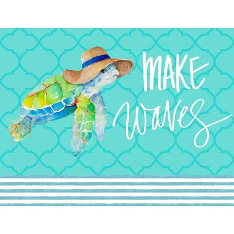 Make Waves Black Modern Wood Framed Art Print with Double Matting by Loreth, Lanie