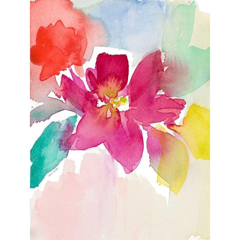 Modern Fleur I Black Modern Wood Framed Art Print with Double Matting by Loreth, Lanie