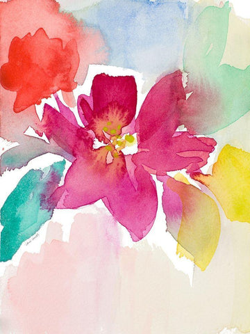 Modern Fleur I Black Ornate Wood Framed Art Print with Double Matting by Loreth, Lanie