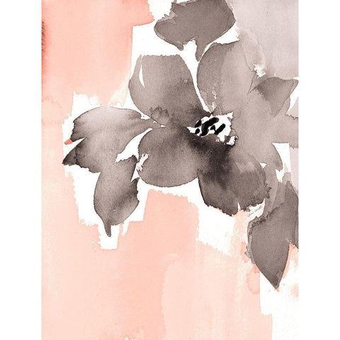 Pink Modern Fleur II Black Modern Wood Framed Art Print with Double Matting by Loreth, Lanie